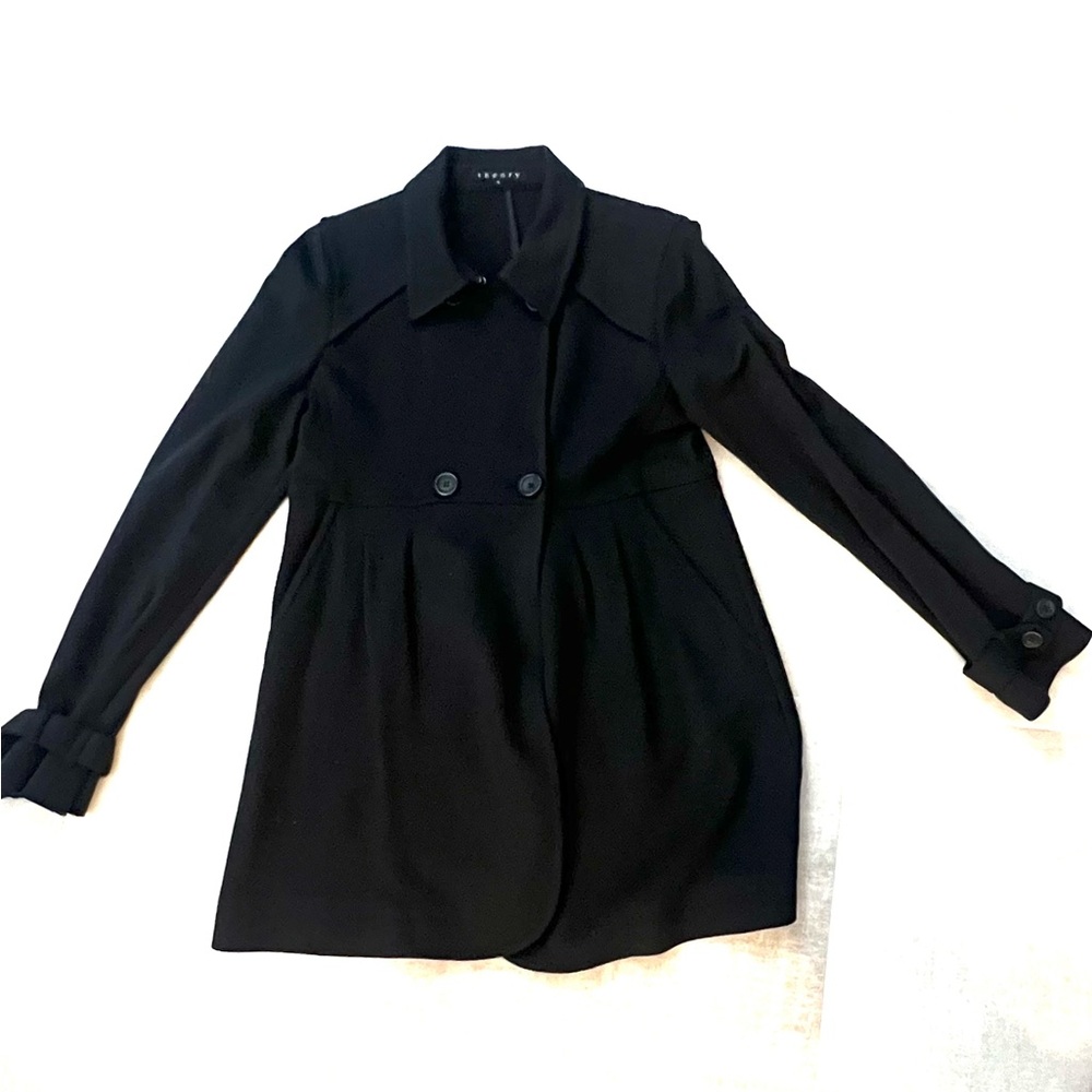 Theory Black 2 - button coat.